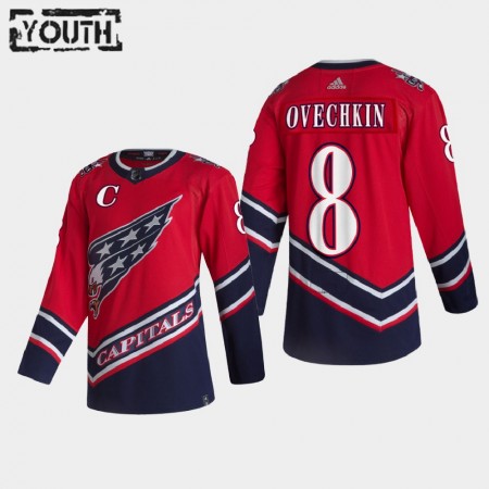 Washington Capitals Alexander Ovechkin 8 2020-21 Reverse Retro Authentic Shirt - Kinderen